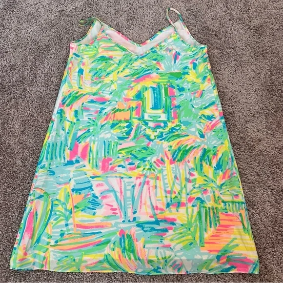 {Lilly Pulitzer} Lela Dress 100% Silk Multi Sea Salt and Sun - Picture 5 of 10